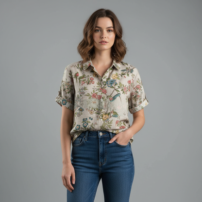 Blusa Floral Vintage | Blusa Mujer Casual