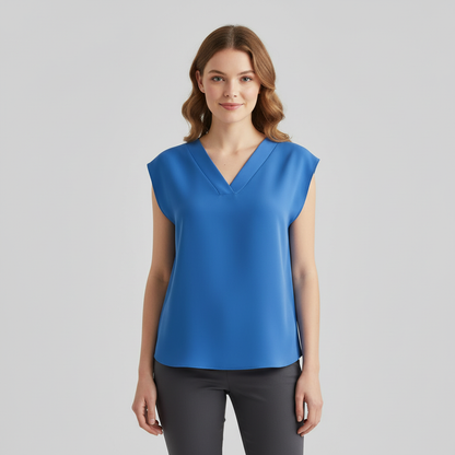 Blusa Verano Mujer Cuello en V | Blusa Blanca Elegante