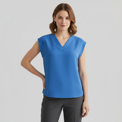 Blusa Verano Mujer Cuello en V | Blusa Blanca Elegante