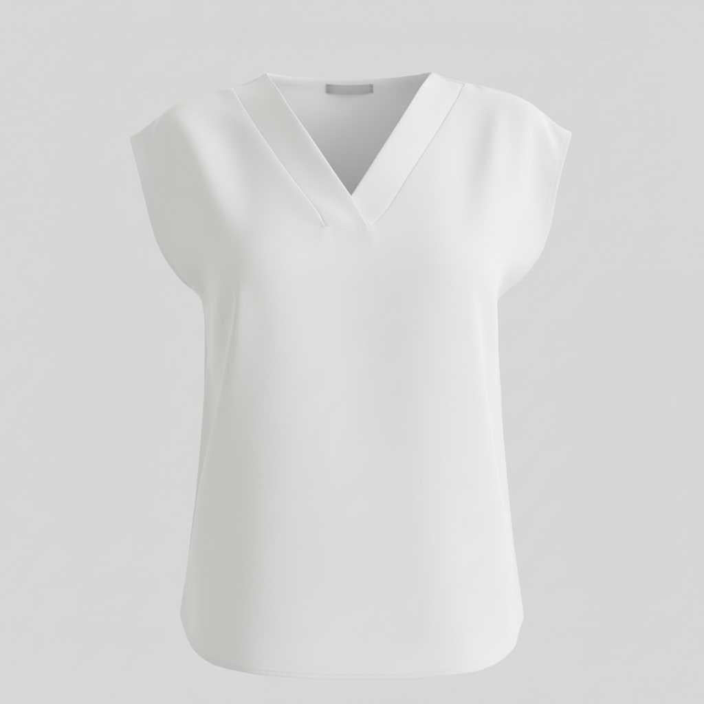 Blusa Verano Mujer Cuello en V | Blusa Blanca Elegante