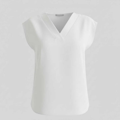 Blusa Verano Mujer Cuello en V | Blusa Blanca Elegante