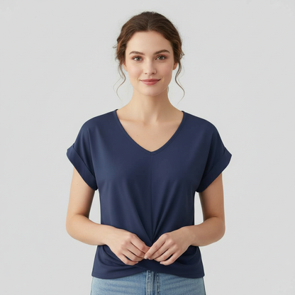 Camiseta Mujer Escote en V | Top Casual de Verano
