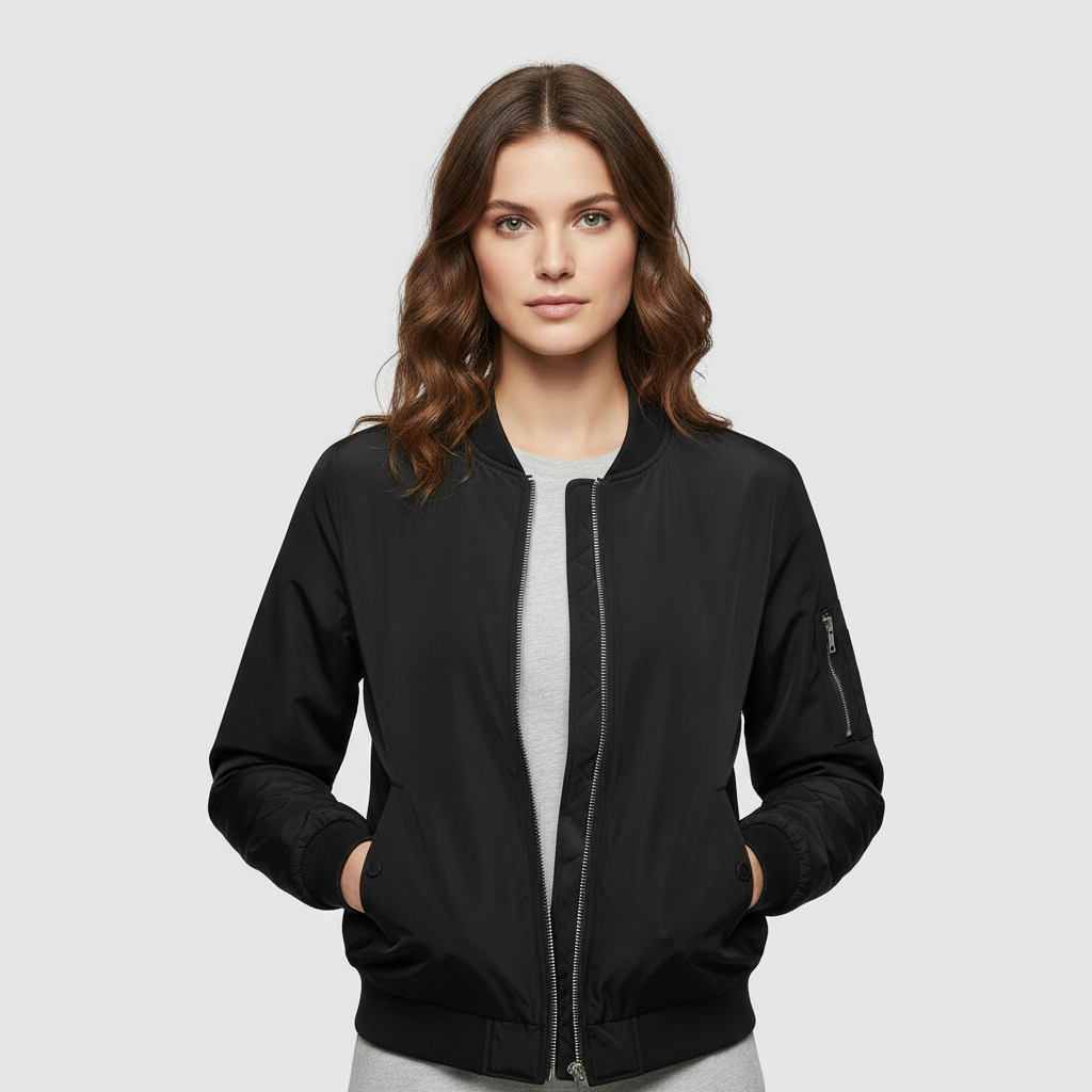 Cazadora Bomber Corta Mujer | Chaqueta Casual Deportiva