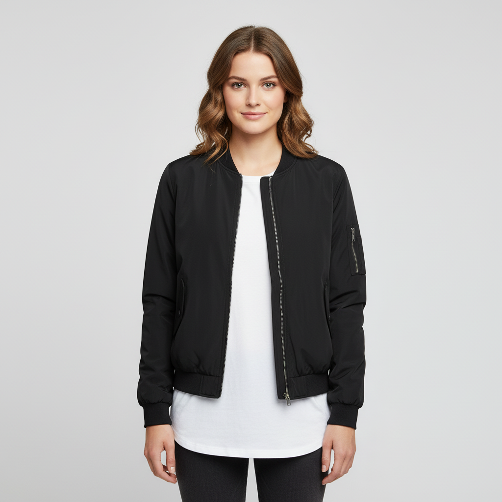 Cazadora Bomber Corta Mujer | Chaqueta Casual Deportiva