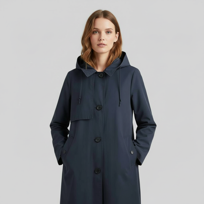 Gabardina Negra Mujer | Trench Larga Elegante para Invierno