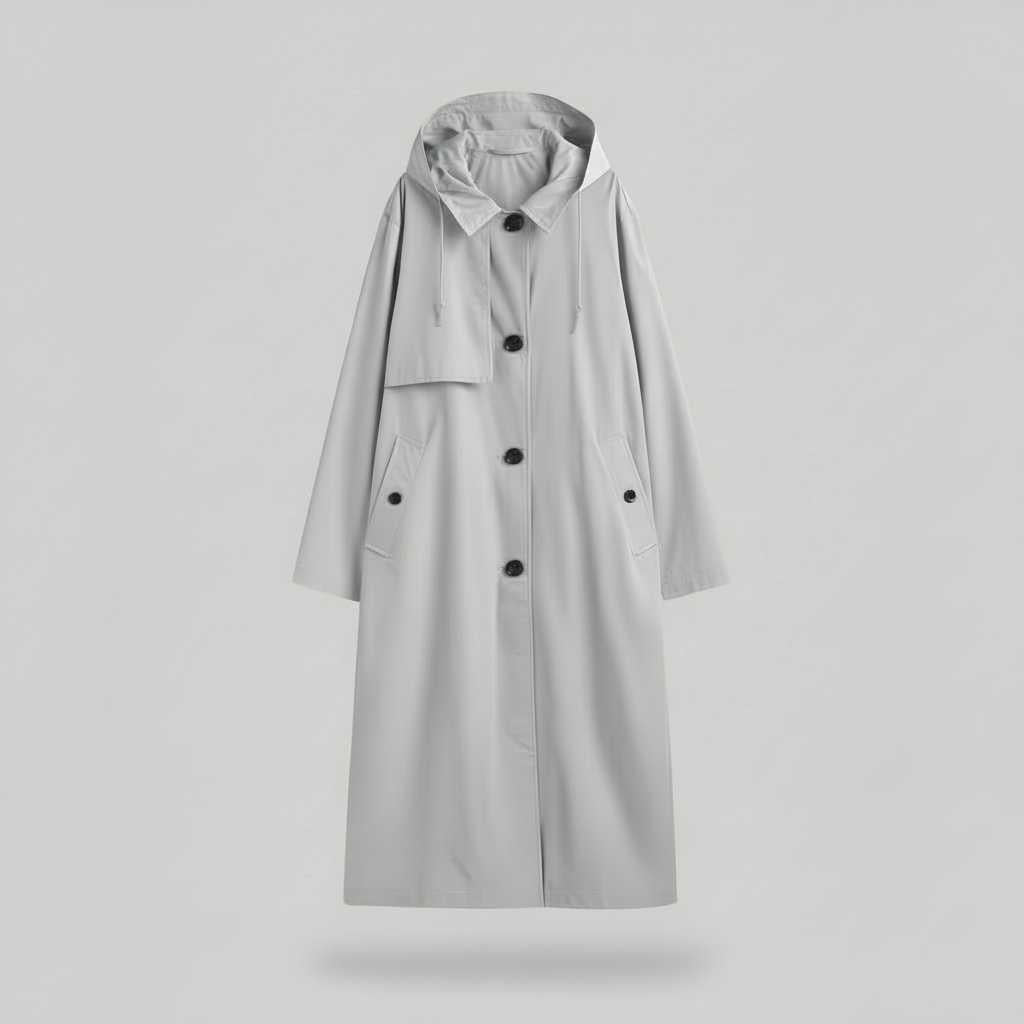 Gabardina Negra Mujer | Trench Larga Elegante para Invierno