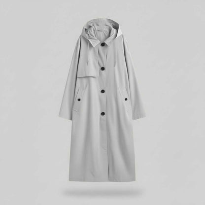 Gabardina Negra Mujer | Trench Larga Elegante para Invierno