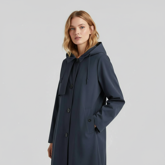 Gabardina Negra Mujer | Trench Larga Elegante para Invierno