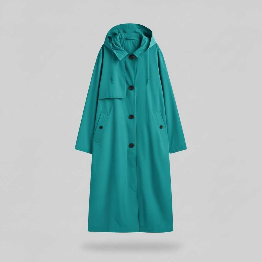 Gabardina Negra Mujer | Trench Larga Elegante para Invierno