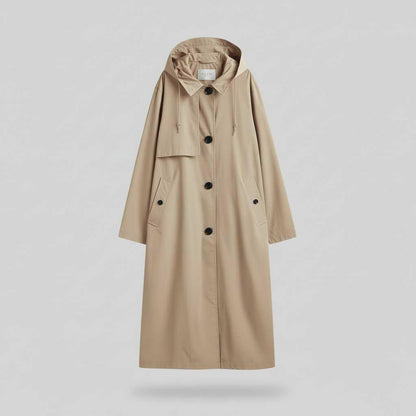Gabardina Negra Mujer | Trench Larga Elegante para Invierno