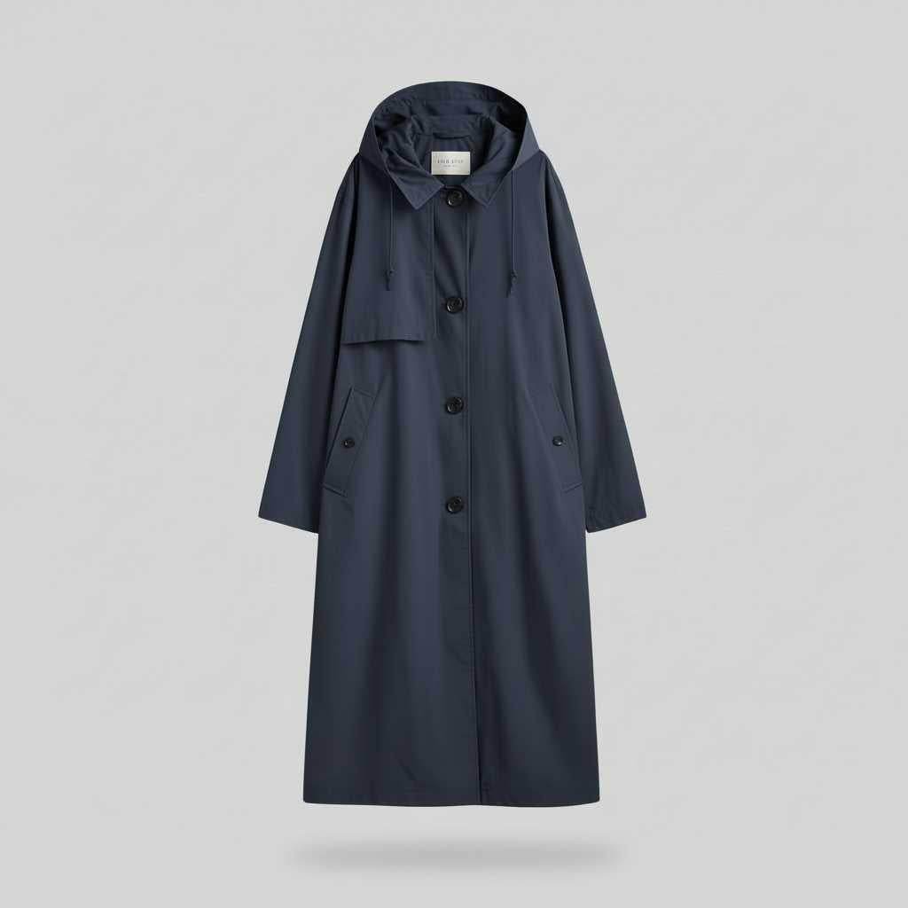 Gabardina Negra Mujer | Trench Larga Elegante para Invierno