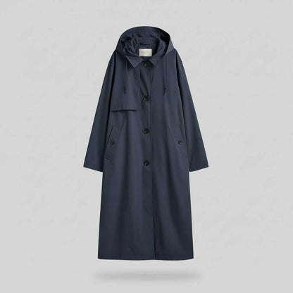 Gabardina Negra Mujer | Trench Larga Elegante para Invierno