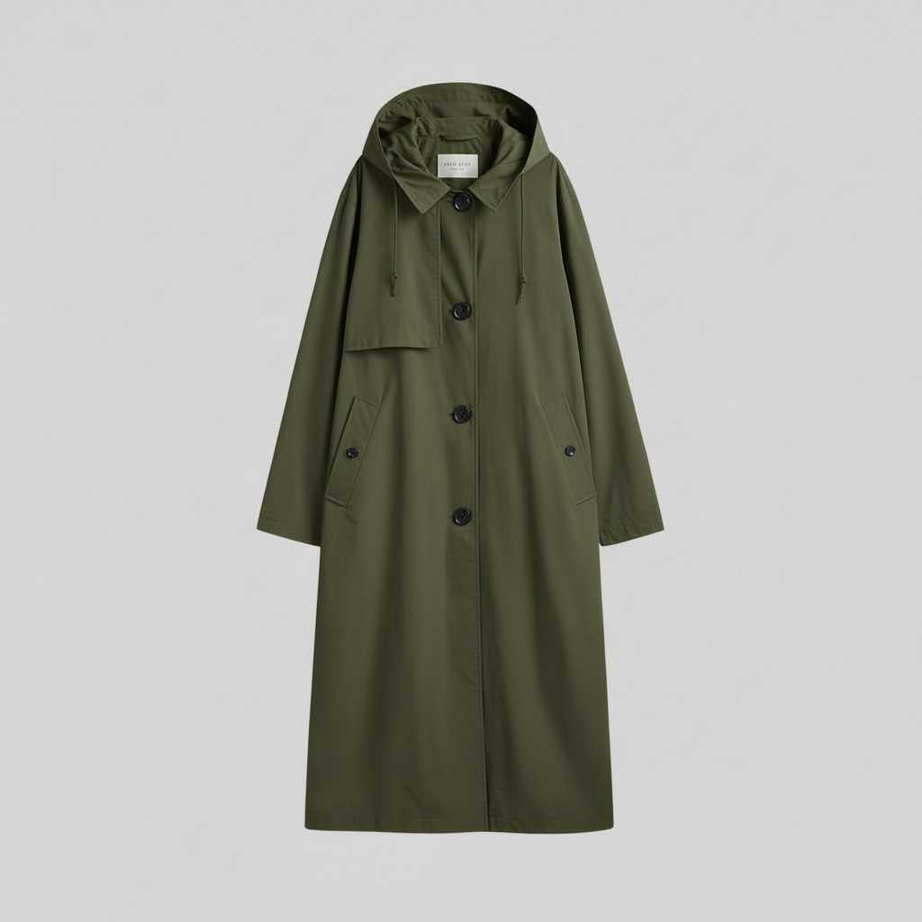 Gabardina Negra Mujer | Trench Larga Elegante para Invierno