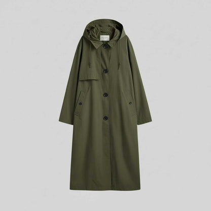 Gabardina Negra Mujer | Trench Larga Elegante para Invierno