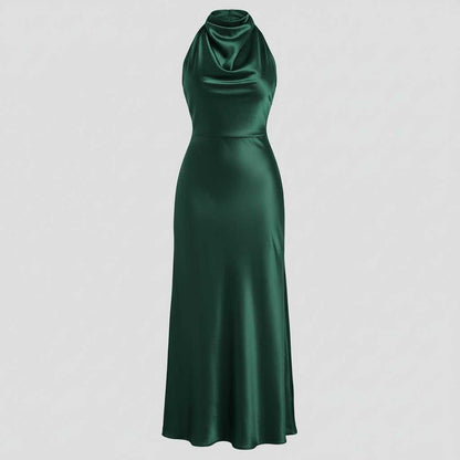 Vestido Halter Midi Elegante para Mujer | Vestido de Noche