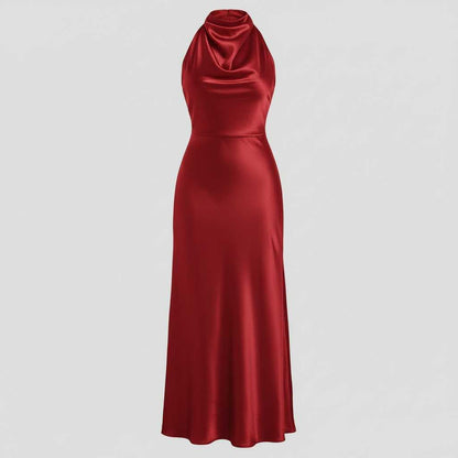 Vestido Halter Midi Elegante para Mujer | Vestido de Noche