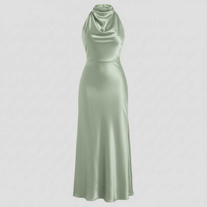 Vestido Halter Midi Elegante para Mujer | Vestido de Noche