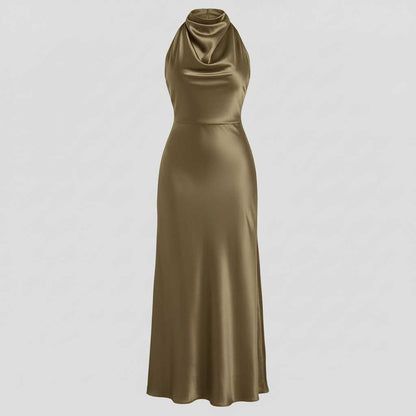 Vestido Halter Midi Elegante para Mujer | Vestido de Noche