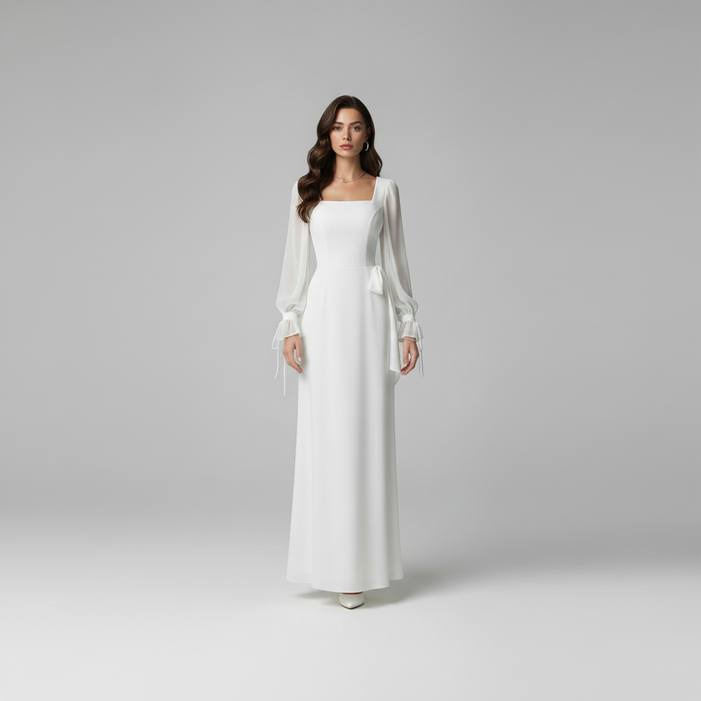 Vestido Largo Elegante Mujer Manga Larga | Maxi Dress