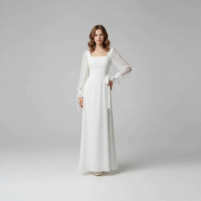 Vestido Largo Elegante Mujer Manga Larga | Maxi Dress