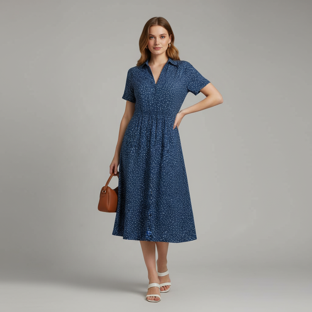 Vestido Midi Camisero Mujer | Estilo Clásico y Moderno